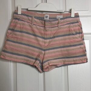 Gap City Shorts Pink Blue Stripe Pockets 4
